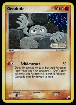 Pokemon Card - Geodude Legend Maker 53/92 Common Reverse Holo Stamped - Image 1