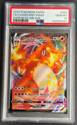Charizard VMAX 020/189 PSA 10 GEM MINT | Darkness Ablaze Pokemon Card - Image 1