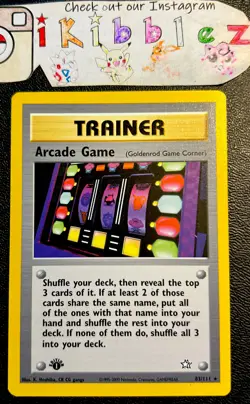 Arcade Game 83/111 LP 1st Edition Pikachu Snorlax Vileplume Art Pokemon Card! - Image 1