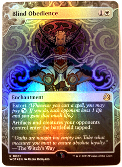 MTG Blind Obedience FOIL Wilds of Eldraine: Enchanting Tales 0001 NM - Image 1