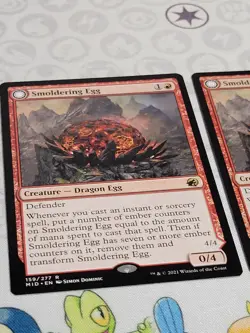 C2716 MAGIC MTG INNISTRAD: MIDNIGHT HUNT SMOLDERING EGG 2X #159 LP RARE - Image 3