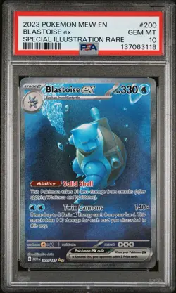 Pokemon Blastoise ex #200/165 SV151 Special Illustration Rare Holo PSA 10 Engli. - Image 1