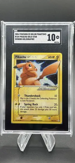 Pokemon EX Holon Phantoms Pikachu Star Gold Star Holo SGC 10 104/110 POP 1 - Image 2