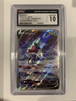 Pokemon Suicune V GG38/GG70 Crown Zenith Galarian Gallery Holo CGC 10 - Image 1