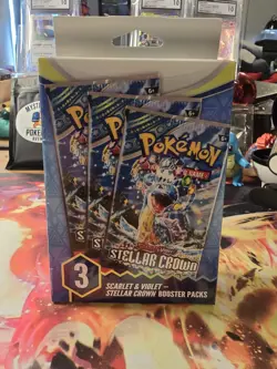 Pokemon TCG: Scarlet and Violet Stellar Crown 3x Booster Pack Sealed - Image 1