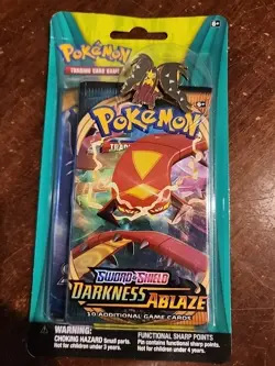 Pokemon Sun & Moon Darkness Ablaze Blister Pack 2 Boosters Mawile Pin! - Image 1