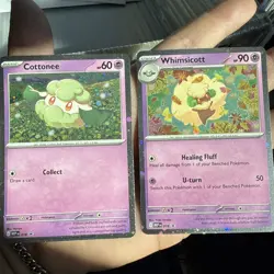 Cottonee MEP 018 & 019 Whimsicott Phantasmal Flames Black Star Promo Pokemon - Image 1