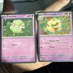Cottonee MEP 018 & 019 Whimsicott Phantasmal Flames Black Star Promo Pokemon - Image 2
