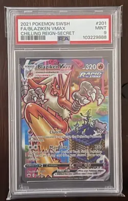 Pokemon SWSH06 Chilling Reign Blaziken VMAX #201/198 Alternate Art Secret PSA 9 - Image 1