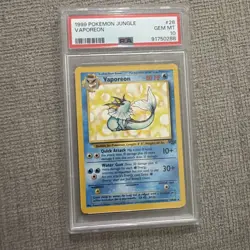 Vaporeon 28/64 Jungle PSA 10 Non Holo Rare Pokemon TCG Nintendo 1999 English - Image 1