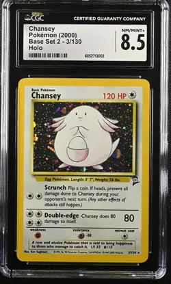 2000 Pokemon Base Set 2 Holo Chansey #3 CGC 8.5 - Image 1