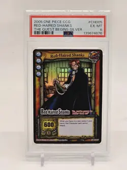 2005 One Piece CCG Red-Haired Shanks The Quest Begins Foil #CH005 PSA 6 - Image 1