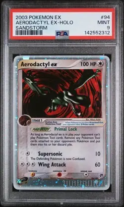 PSA 9 Mint Aerodactyl ex #94 2003 ex Sandstorm Vintage Pokemon Card - Image 1
