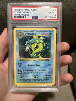 PSA 6 Shadowless Gyarados 6/102 Base Holo 1999 Pokemon Card Vintage - Image 1
