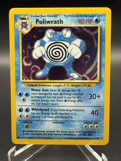 Poliwrath 13/102 Base Set Holo Pokemon Card WOTC 1999-2000 4th Print - LP - Image 2