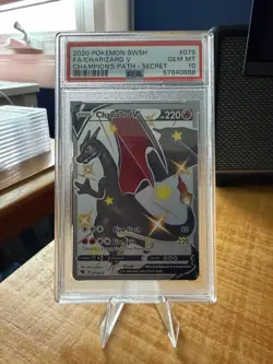 PSA 10 CHARIZARD V SECRET RARE FULL ART SHINY 2020 POKEMON CHAMPION'S PATH #079 - Image 1
