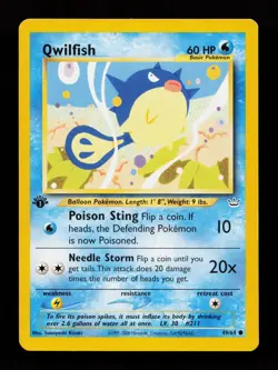 Qwilfish 49/64 Common Neo Revelation 1st Edition Pokemon Card - Image 1