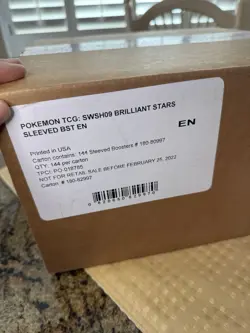 POKEMON TCG: SWSH09 BRILLIANT STARS SLEEVED BOOSTER CASE FACTORY SEALED NEW 144 820650809972 - Image 1