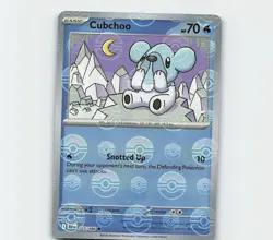 Cubchoo 025/086 Sv: Black Bolt Poke Ball Holo Pokemon 2025 NM - Image 1