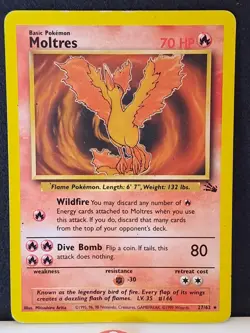 Moltres 27/62 Non-Holo Fossil LP Pokemon TCG - Image 2