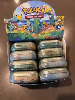 Pokemon 25th Anniversary Celebrations (8) Mini Tin Display - New Factory Sealed - Image 3