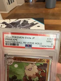 2023 POKEMON JPN SV2A-POKEMON 151 MASTER BALL REVERSE HOLO #057 PRIMEAPE PSA 9 - Image 2