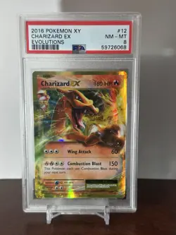 2016 Pokemon TCG M Charizard EX Evolutions Ultra Rare Card 12/108 PSA 8 NM MT - Image 1