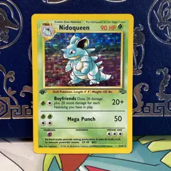 1st edition Nidoqueen 7/64 Jungle Holo Rare Card LP Pokemon TCG - Image 1