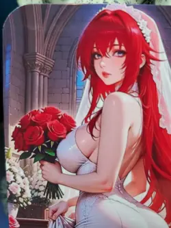 1/1 Only 1 Made Rias Anime Wedding Dress Roses Southern Customs Waifu Card - Image 2