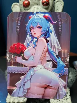 1/1 Only 1 Made Ganyu Genshin Impact Wedding Roses Southern Customs Waifu Card - Image 1