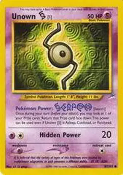Unown [S] 87/105 Common Neo Destiny Pokemon Card - Image 1
