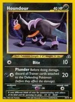 Houndour 39/75 Uncommon Neo Discovery Pokemon Card - Image 1
