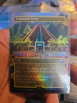 MTG Command Tower BORDERLESS. FOIL #0026 NM Never Played Jurassic Park - Image 2