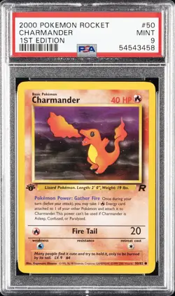 2000 POKEMON ROCKET 1ST ED #50 CHARMANDER PSA 9 - Image 1
