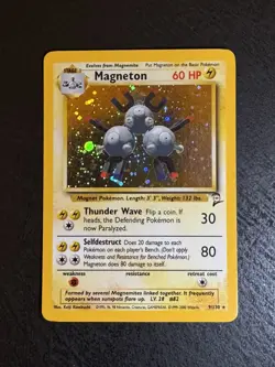 Pokemon TCG Base Set 2 Magneton 9/130 Vintage Holo Unlimited Holo Rare 2000/LP - Image 1