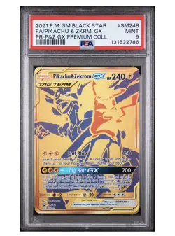 2021 POKEMON SM BLACK STAR PROMO #SM248 FULL ART/PIKACHU & ZEKROM GX PSA 9 - Image 1