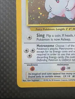 Pokemon TCG Clefairy 6/130 Base Set 2 Holo Rare MP - Image 5