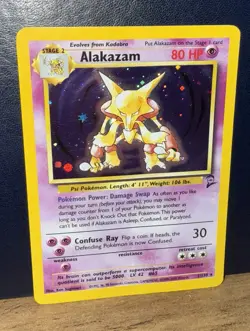 Pokemon TCG Alakazam 1/130 Base Set 2 Vintage Holo Rare #1 - Image 1