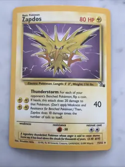 Pokemon WOTC Zapdos Holo Rare - LP #20/130 1999 Wizards - Image 1