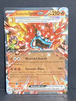 Hearthflame Mask Ogerpon Ex Pokemon Twilight Masquerade 040/167 Double Rare Holo - Image 2