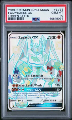 PSA 10 Zygarde GX SV65/SV94 Shiny Vault Full Art Hidden Fates Pokemon SM 2019 - Image 1