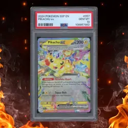Pokemon Surging Sparks PIKACHU EX 057/191 PSA 10 - Image 1