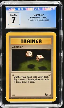 1999 Fossil Pokemon Gambler CGC 7 60/62 - Image 1
