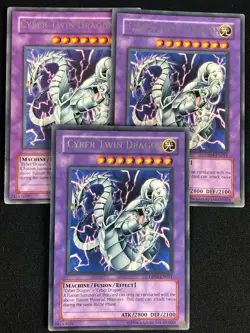 YUGIOH CYBER TWIN DRAGON DP04-EN011 RARE X3 (NM) - Image 1