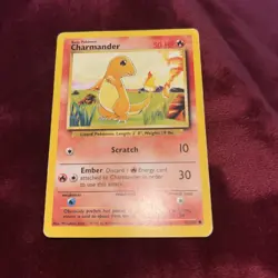 Pokemon Card Charmander 46/102 Base Set Unlimited WOTC Vintage MP-HP - Image 1