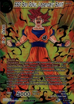 SSG Son Goku, Legendary Spirit (Gold Stamped) P-312 Foil Promotion Cards NM - Image 1