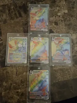 Lot Of 5 Rainbow VMAX (Secret) Pokemon Cards. - Image 1