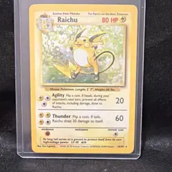 Raichu Base Set 14/102 Holo Rare 80 HP English Pokemon TCG Card - Image 1