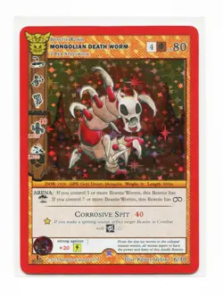 MetaZoo MONGOLIAN DEATH WORM 6/30 FULL HOLO Kelsey Fan Art Contest Card 2023 - Image 1