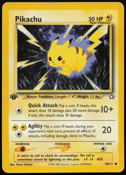 Pikachu [1st Edition] #70 Neo Genesis Pokemon Card - Image 1